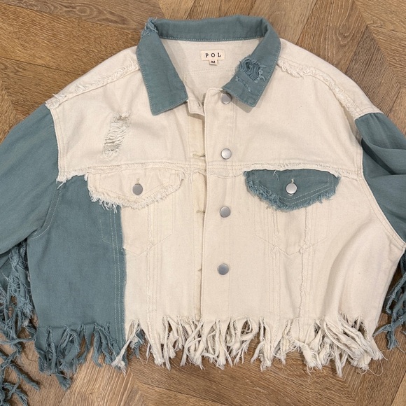 Cropped fringe denim jacket - Picture 2 of 8
